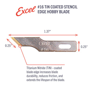 Excel Hobby Tools 20416 No.16 Titanium Nitride Coated Stencil Edge Blade (5 pcs) – immagine 3