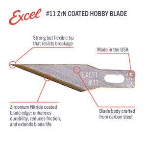 Excel Hobby Tools 20811 No.11 Zirconium Nitride Coated Blade (5 pcs) – imagen 4