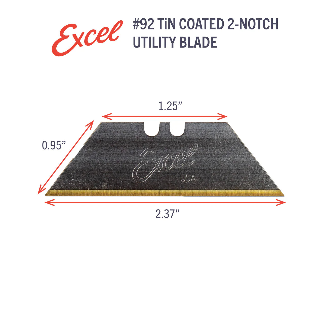 Excel Hobby Tools 20492 No.92 Two Notch Titanium Nitride Coated Utility Blade (5 pcs) – immagine 5