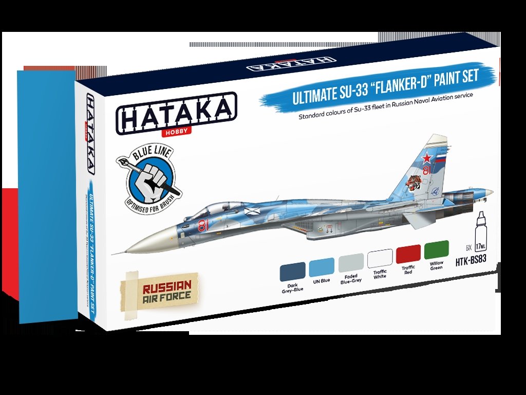 Hataka Hobby HTK-BS83 Ultimate Su-33 &amp;quot;Flanker-D&amp;quot; Paint Set (6x17ml)