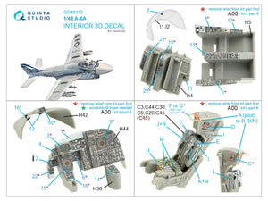 Quinta Studio QD48372 A-6A 3D-Printed &amp;amp; colored Interior on decal paper (Kinetic) 1/48 – image 2