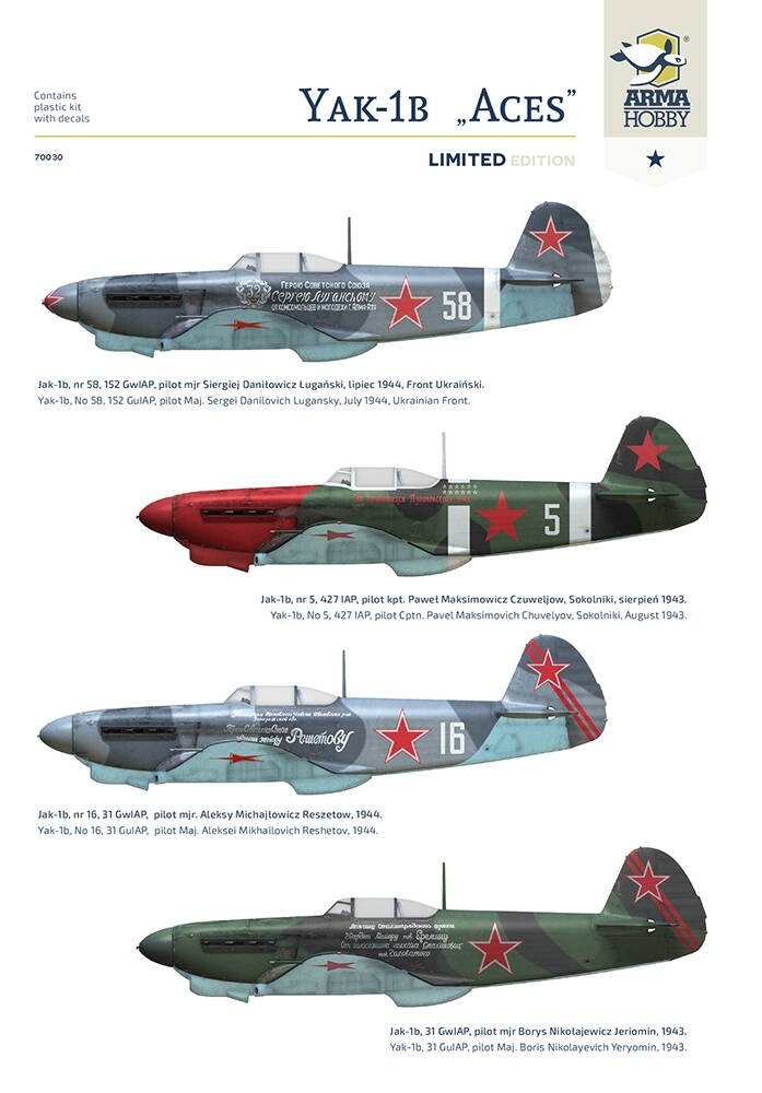 Arma Hobby 70030 Yakovlev Yak-1b Soviet Aces Limited Edition 1/72 – zdjęcie 6
