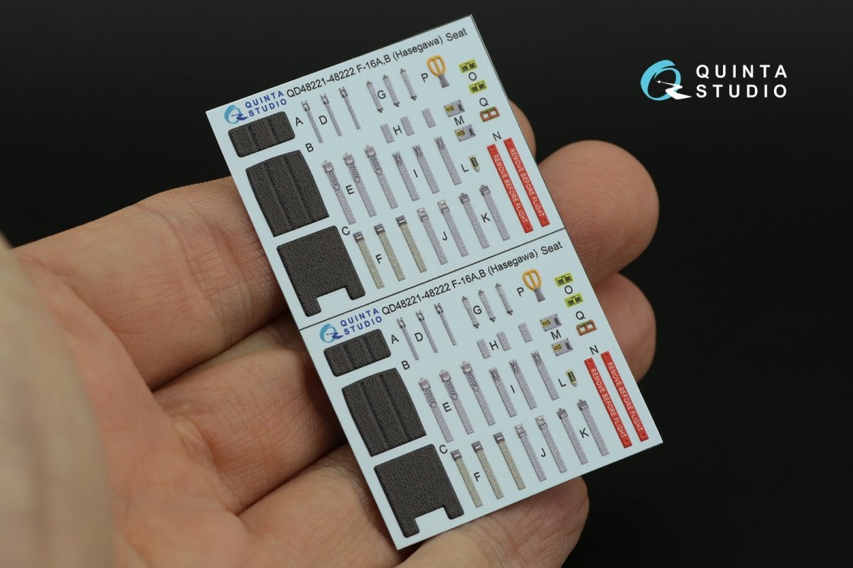 Quinta Studio QD48221 F-16B 3D-Printed &amp;amp; coloured Interior on decal paper (Hasegawa) 1/48 – Bild 7