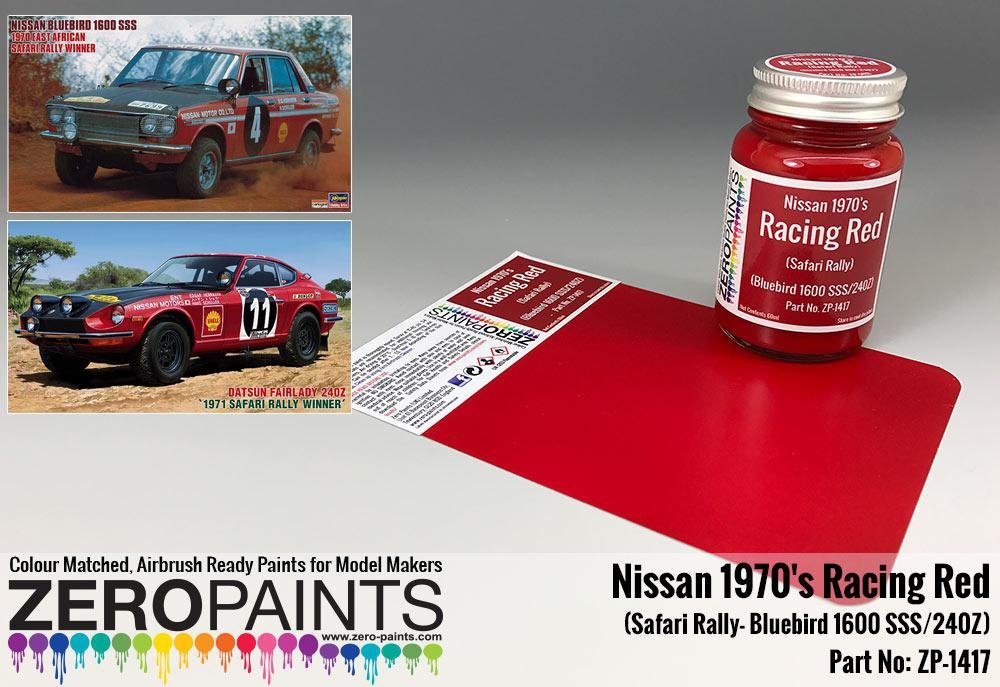 Peinture Zero Paints ZP-1417 Rouge Racing Nissan Safari Rally Bluebird 1600 SSS/240Z des années 1970, 60 ml