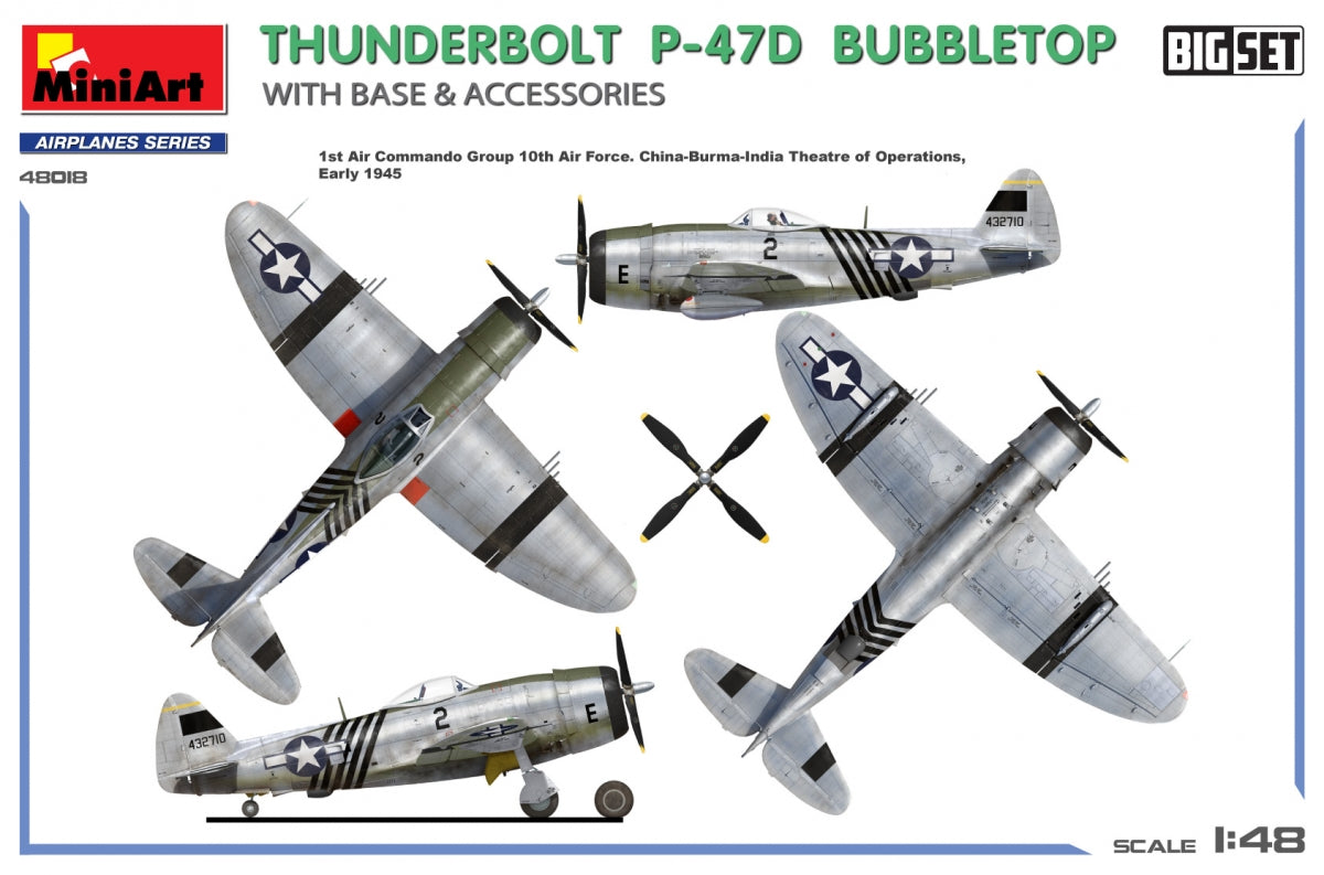 MiniArt 48018 THUNDERBOLT P-47D BUBBLETOP WITH BASE &amp;amp; ACCESSORIES. BIG SET 1/48 – imagen 3
