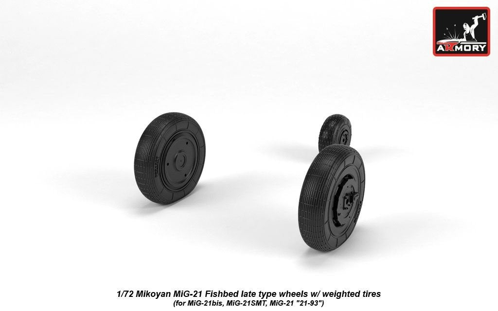 Armory Models AW72050 Mikoyan MiG-21 Fishbed wheels w/ weighted tires, late 1/72 – image 3