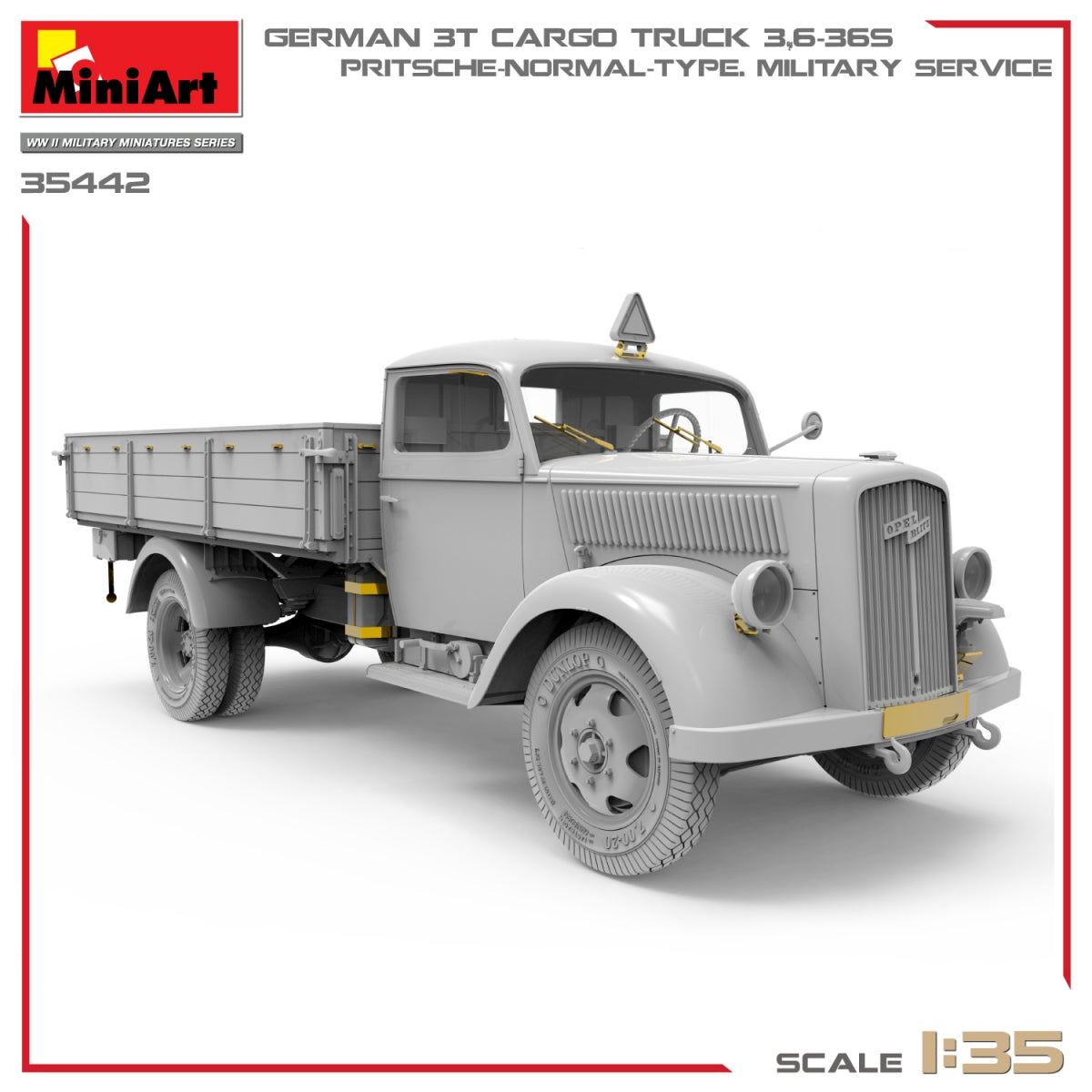 Miniart 35442 GERMAN 3T CARGO TRUCK 3,6-36S. PRITSCHE-NORMAL-TYPE. MILITARY SERVICE 1/35 – Bild 3