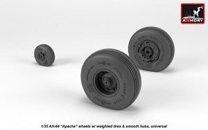 Roues Armory Models AW35304 AH-64 Apache avec pneus lestés, moyeux lisses 1/35
