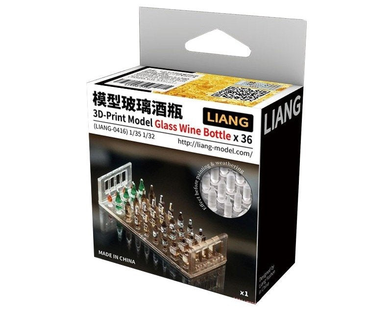 Liang 0416 3D-Print Model Glass Wine Bottle x 36 1/32 1/35 – image 2