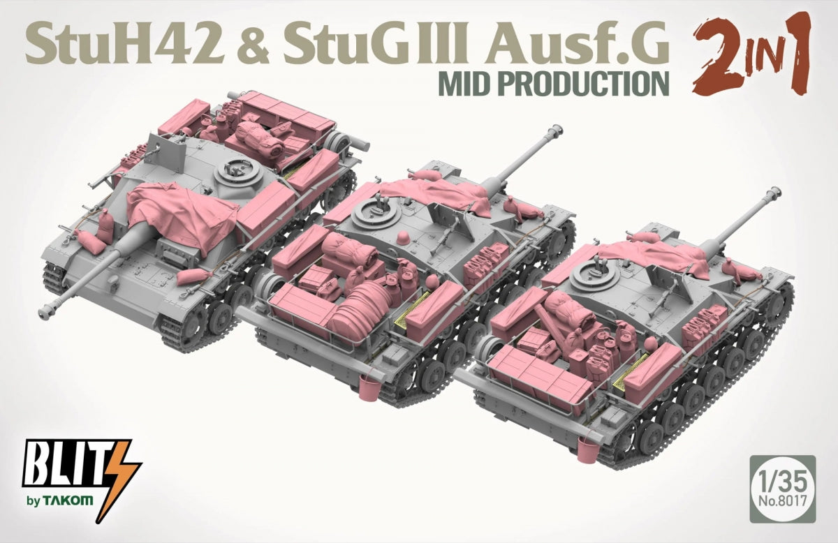 Takom 8017 StuH 42 StuG III Ausf. G Mid Production 2 in 1 1/35 – immagine 4