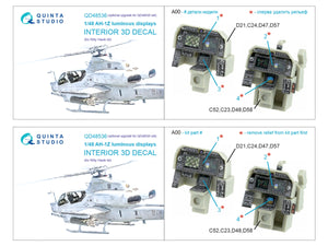 Quinta Studio QD48536 AH-1Z Zulu Cobra/Viper luminous displays 3D-Printed &amp;amp; coloured Interior on decal paper (KittyHawk) 1/48 – immagine 8