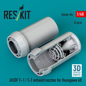 RESKIT RSU48-0594 JASDF F-1 / T-2 exhaust nozzles for Hasegawa kit (3D Printed) 1/48