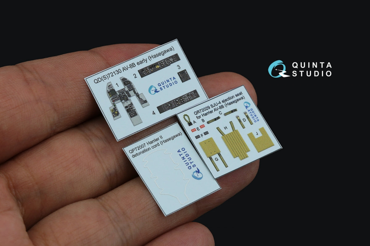 Quinta Studio QD72130 AV-8B early 3D-Printed coloured Interior on decal paper (Hasegawa) 1/72 – immagine 3