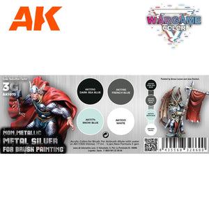 Coffret de couleurs AK Interactive AK1073 Wargame. Argent métallisé non. 4 x 17 ml – image 2