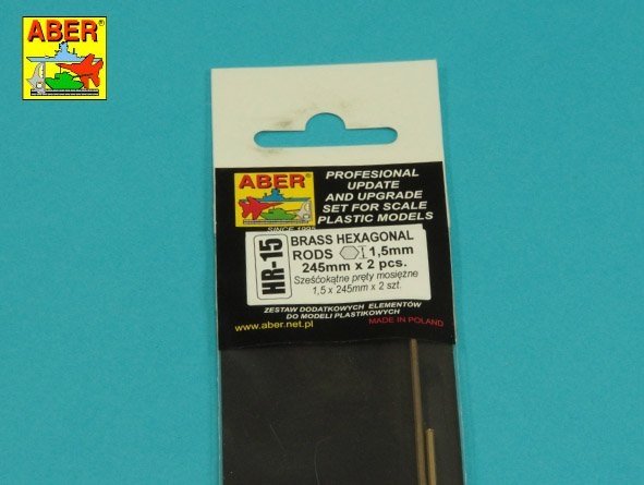 Aber HR-15 Sześciokątne pręty mosiężne 1,5mm długość 245mm (2 sztuki) – zdjęcie 3