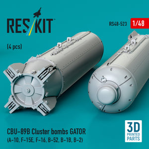 RESKIT RS48-0523 CBU-89B cluster bombs GATOR (4 pcs) (3D Printed) 1/48 – immagine 3