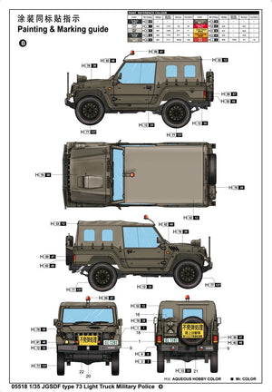 Trumpeter 05518 Camion léger type 73 JGSDF (Police) 1/35 – image 4