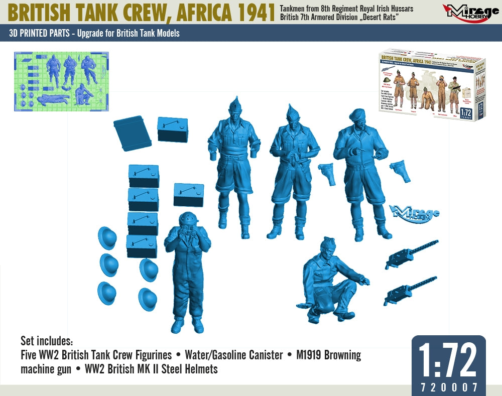 Mirage Hobby 720007 British Tank Crew, Africa 1941 1/72 – immagine 4