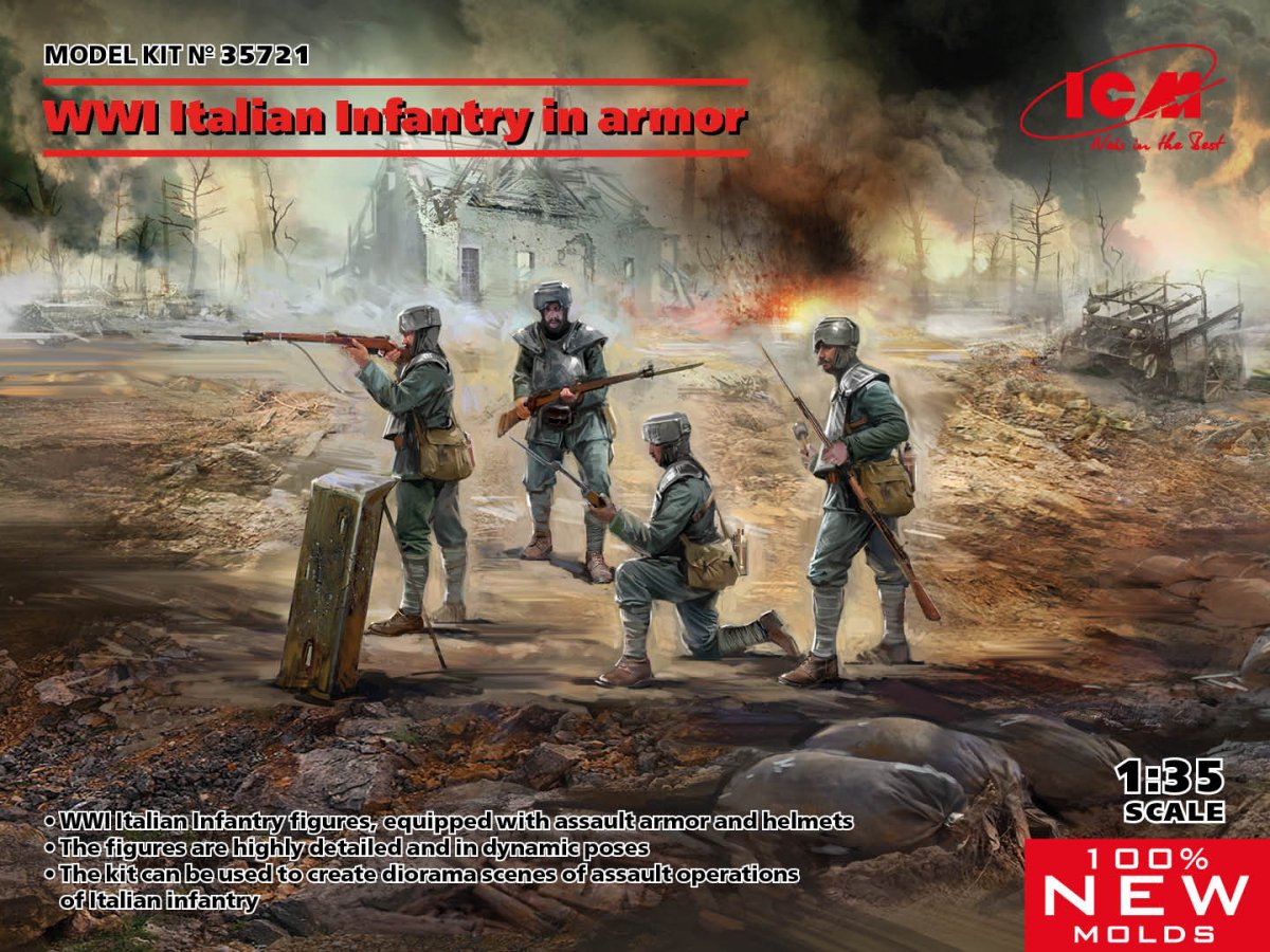 ICM 35721 Infanterie italienne de la Première Guerre mondiale en blindés 1/35