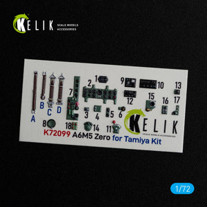 KELIK K72099 A6M5 Zero - décalcomanies 3D intérieures pour maquette Tamiya au 1/72 – image 2