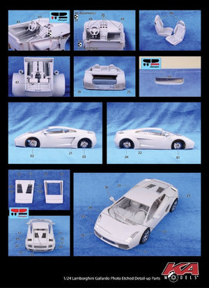 KA Models KE-24032 Lamborghini GALLARDO DETAIL-UP ETCHED PART 1/24 – immagine 2