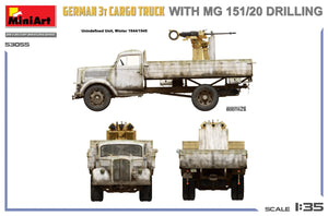 MiniArt 53055 Gewrman 3t Cargo Truck with MG 151/20 Drilling 1/35