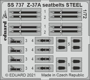 Ceintures de sécurité en acier Eduard SS737 Z-37A pour EDUARD 1/72