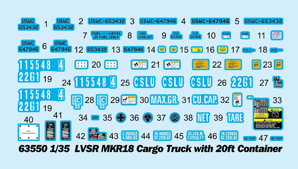 I Love Kit 63550 LVSR MKR18 Cargo Truck with 20ft Container 1/35 – immagine 6