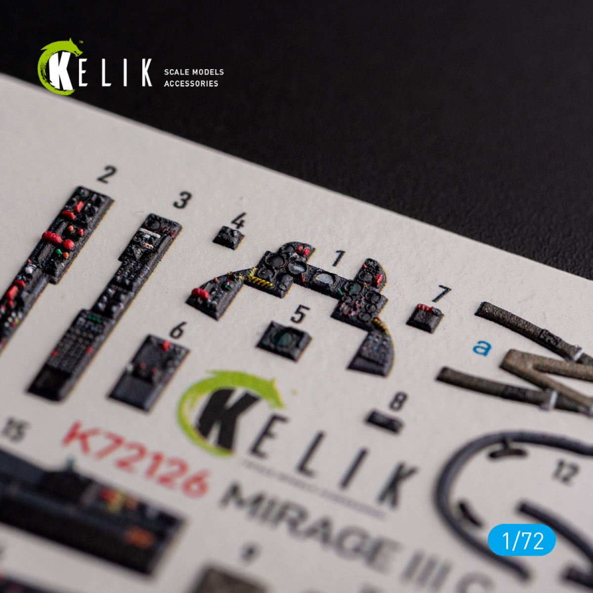KELIK K72126 MIRAGE III C - interior 3D decals for Modelsvit kit 1/72 – Bild 3