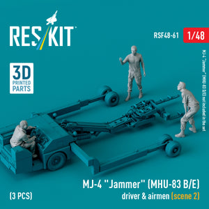 RESKIT RSF48-0061 MJ-4 &amp;quot;Jammer&amp;quot; (MHU-83 B/E) driver &amp;amp; airmen (scene 2) (3 pcs) (3D Printed) 1/48 – immagine 2
