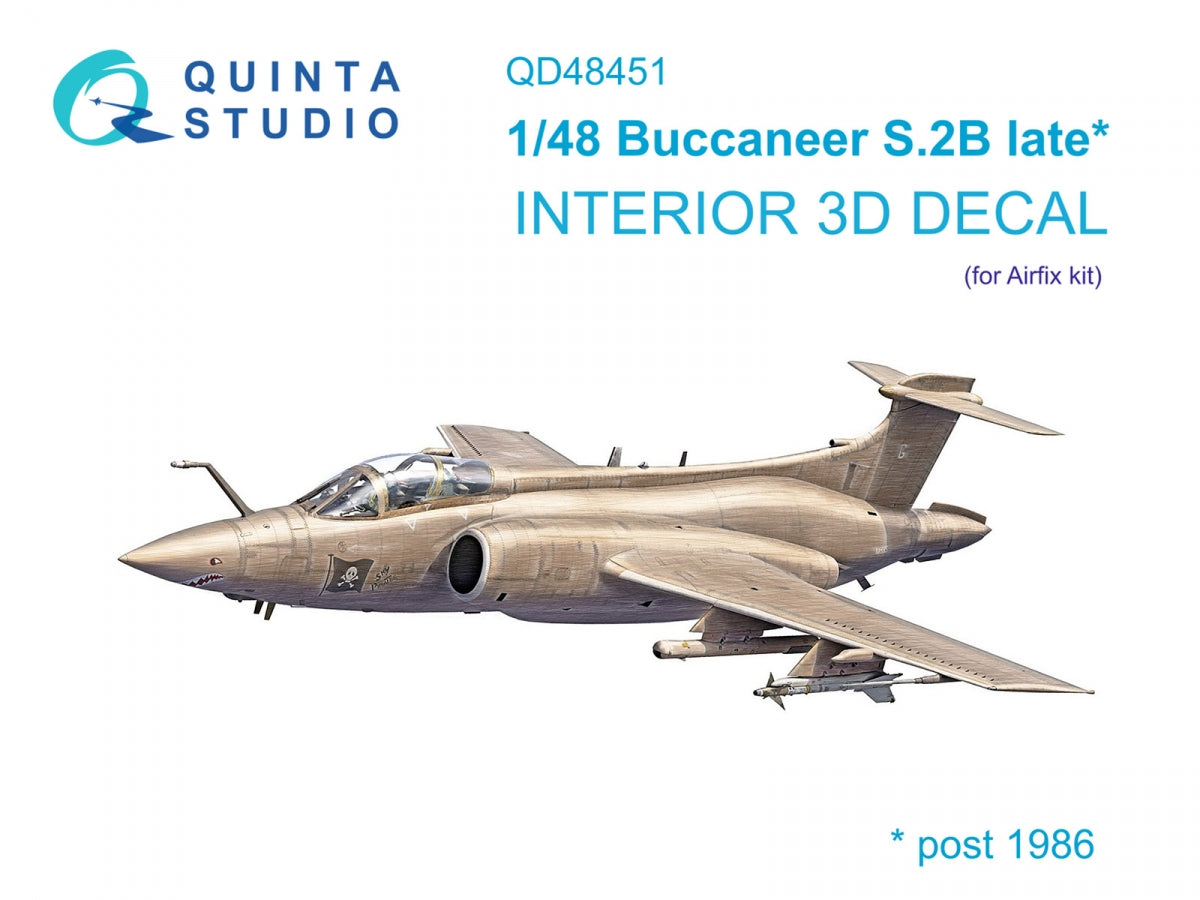 Quinta Studio QD48451 Buccaneer S.2B late 3D-Printed coloured Interior on decal paper (Airfix) 1/48
