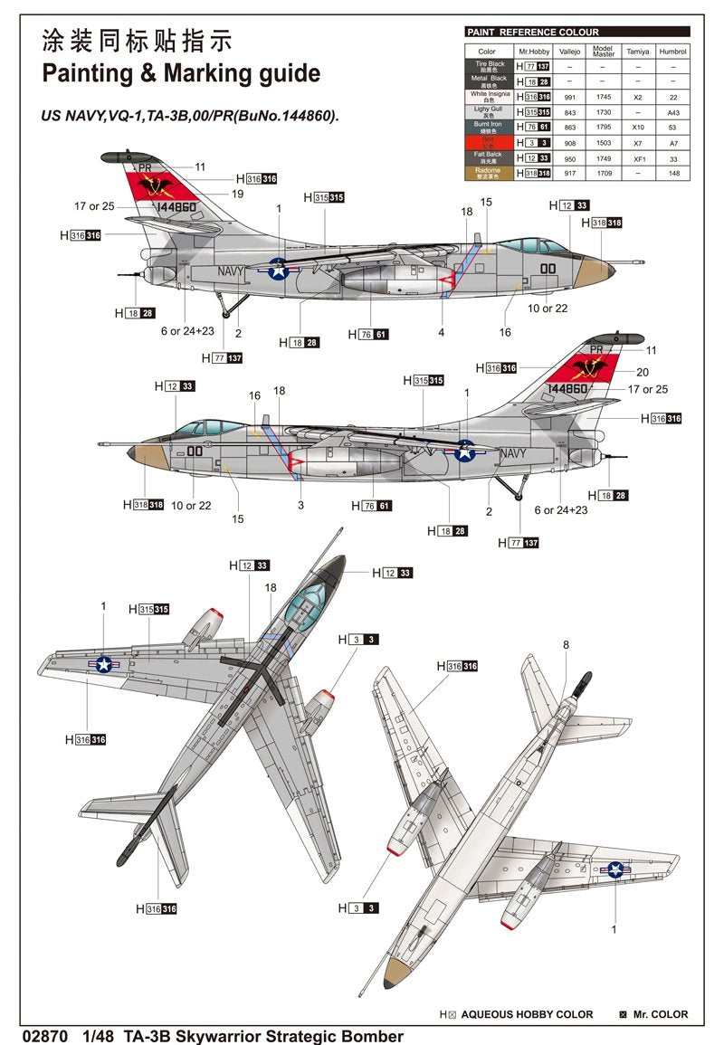 Trumpeter 02870 TA-3B Skywarrior Strategic Bomber 1/48 – Bild 2