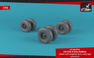 Armory Models AW48336 CH-53 Sea Stallion wheels w/ weighted tires, early 1/48 – immagine 3