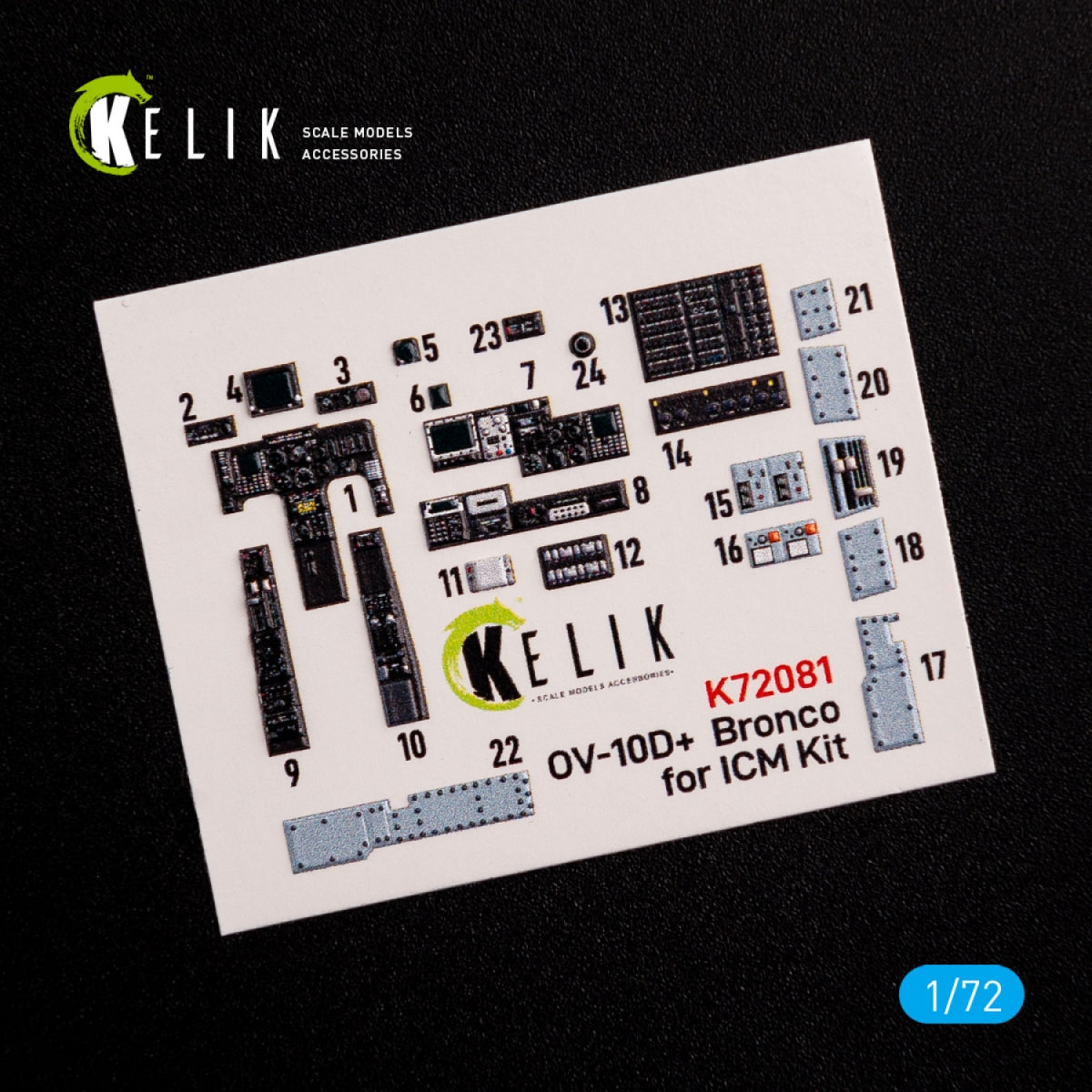 KELIK K72081 OV-10D+ &amp;quot;Bronco&amp;quot; interior 3D decals for ICM kit 1/72 – immagine 3