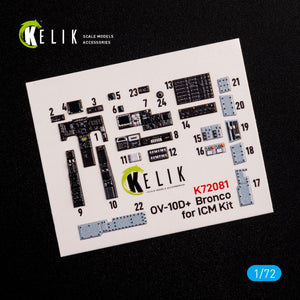 KELIK K72081 OV-10D+ &amp;quot;Bronco&amp;quot; interior 3D decals for ICM kit 1/72 – immagine 3