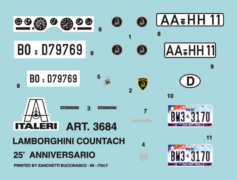 Italeri 3684 LAMBORGHINI COUNTACH 25th Anniversary 1/24 – imagen 3