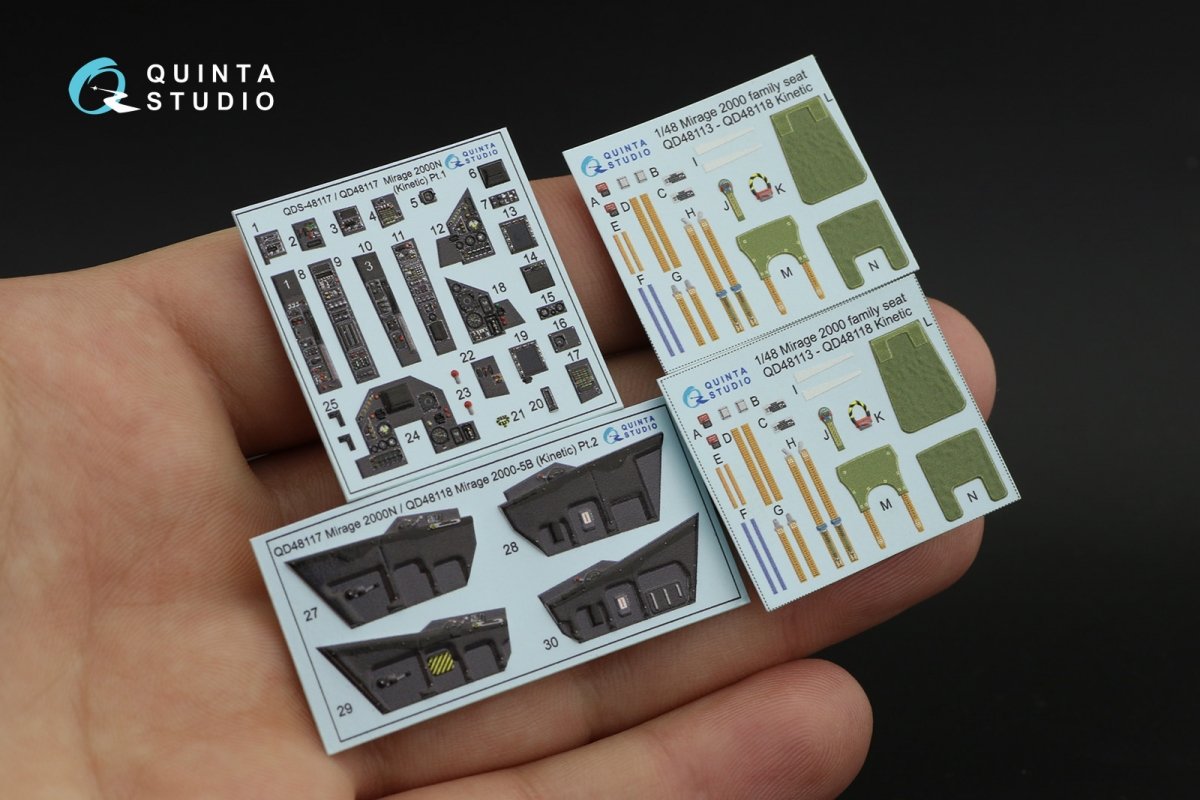 Quinta Studio QD48117 Mirage 2000N 3D-Printed &amp;amp; coloured Interior on decal paper (Kinetic) 1/48 – immagine 15