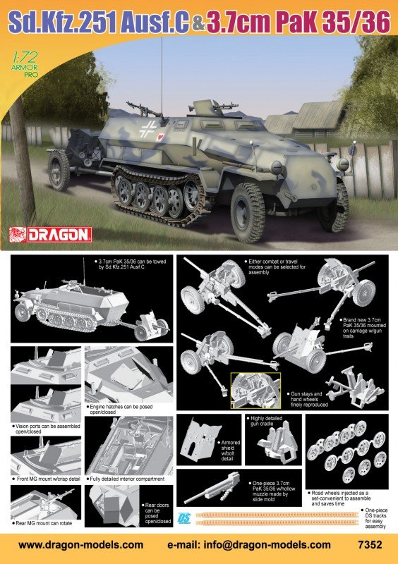 Dragon 7352 SdKfz.251, Ausf.C w.Pak35/36 (1/72) – image 2