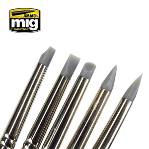 AMMO of Mig Jimenez 7606 RUBBER BRUSH SET – immagine 3