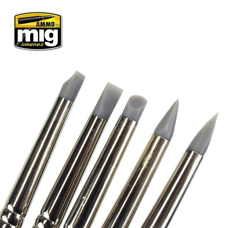 AMMO of Mig Jimenez 7606 RUBBER BRUSH SET – immagine 3