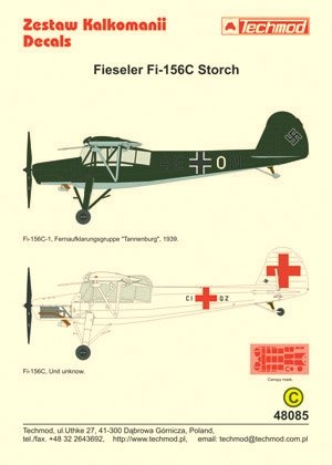 Techmod 48085 - Fieseler Fi 156C Storch 1/48 – immagine 2