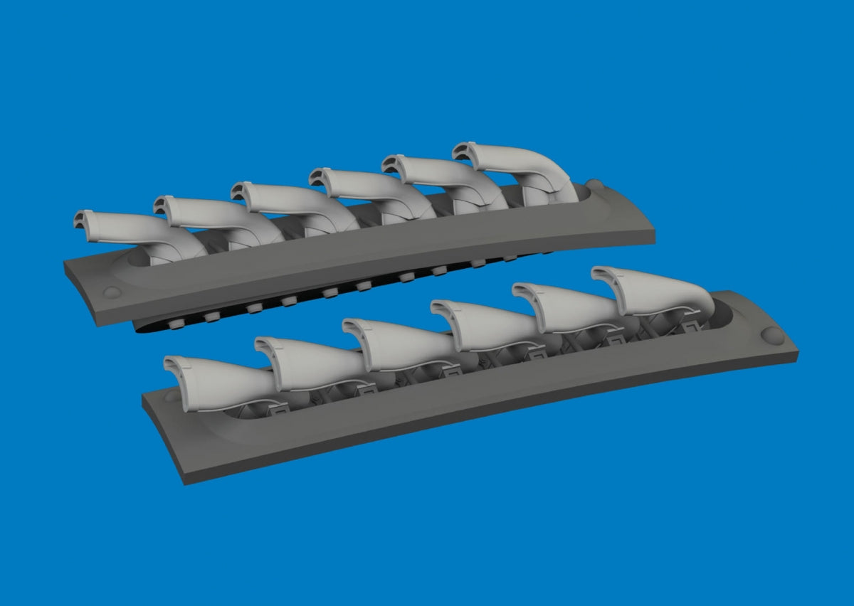 Eduard 6481061 P-40 exhaust stacks fishtail PRINT Eduard 1/48 – immagine 2