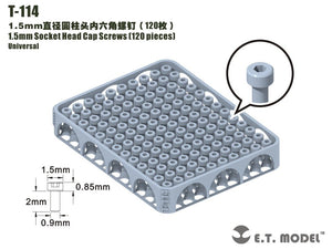 E.T. Model T-114 1.5mm Socket Head Cap Screws 120 pieces