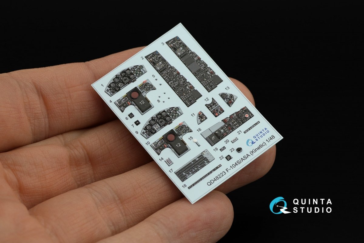 Quinta Studio QD48223 F-104S/ASA 3D-Printed &amp;amp; coloured Interior on decal paper (Kinetic) 1/48 – immagine 2