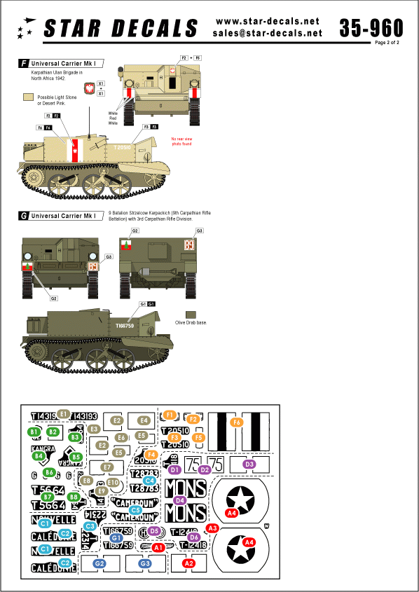 Star Decals 35-960 Universal Carriers Mk I 1/35 – imagen 2