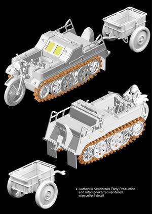 Dragon 6341 Sd.Kfz.2 Kettenkrad Early Production w/Infanteriekarren 1/35 – zdjęcie 18