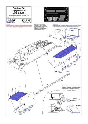 Aber 35A037 Błotniki do Jagdpanzera IV, L/48 i L/70 1/35 – immagine 4