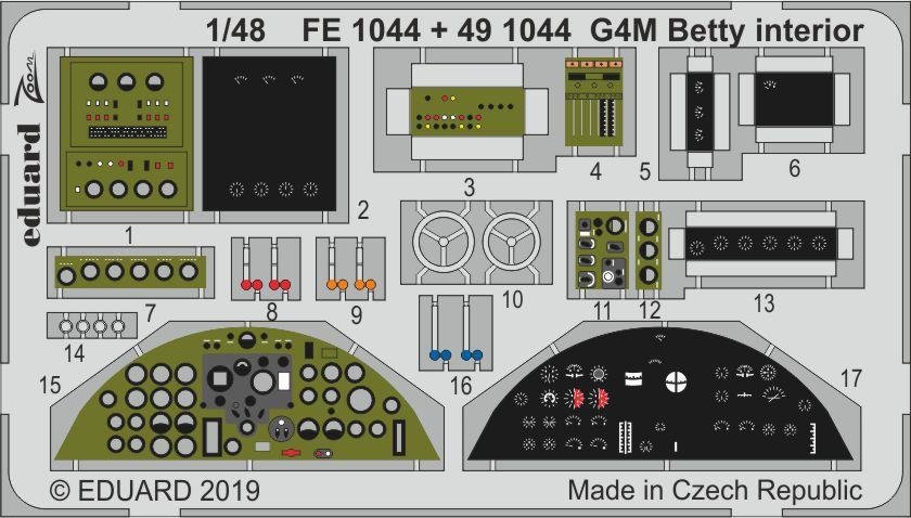 Intérieur Eduard FE1044 G4M Betty 1/48 TAMIYA