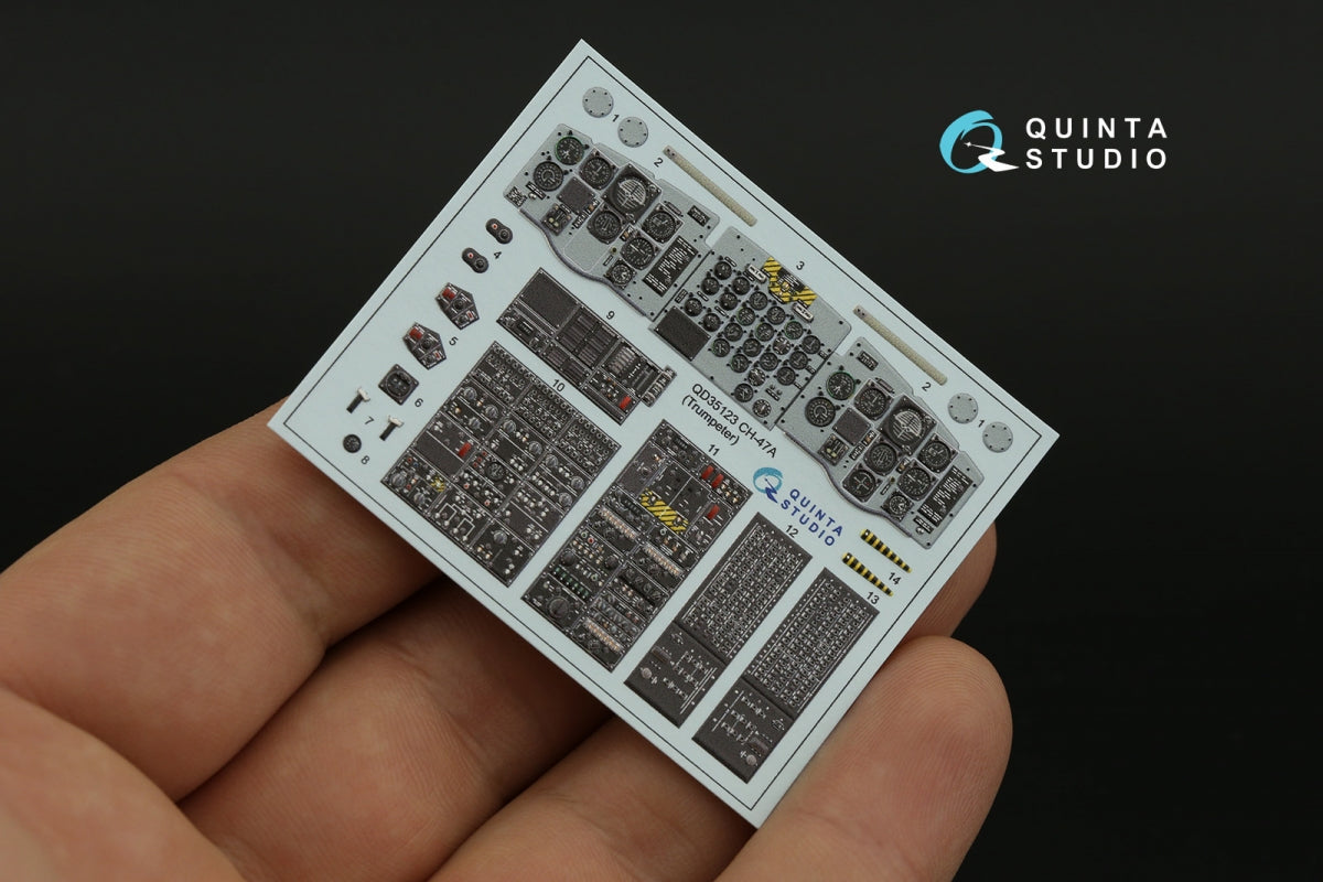 Quinta Studio QD35123 CH-47A 3D-Printed coloured Interior on decal paper (Trumpeter) 1/35 – immagine 5