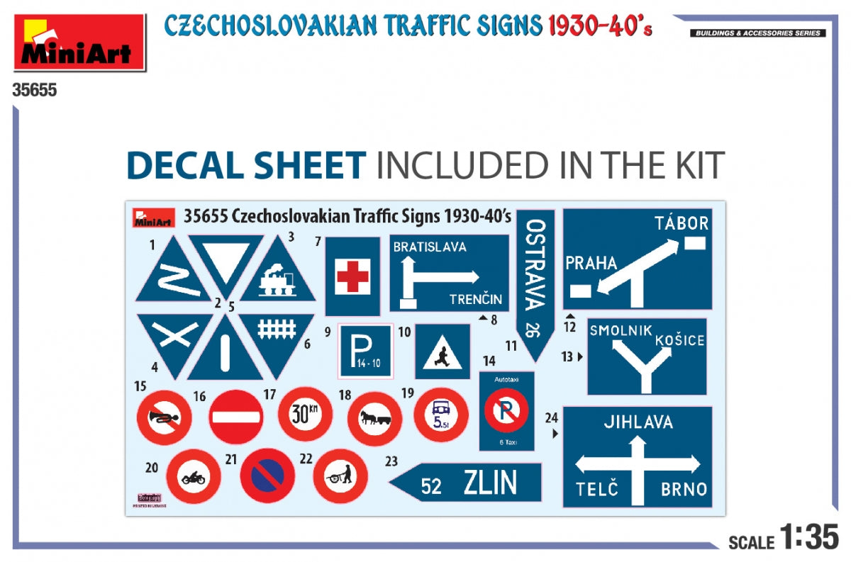Miniart 35655 CZECHOSLOVAKIAN TRAFFIC SIGNS 1930-40&amp;#39;s 1/35 – image 2